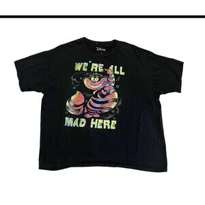 Cheshire Cat Disney Alice in Wonderland We're All Mad Here T-Shirt 2xl